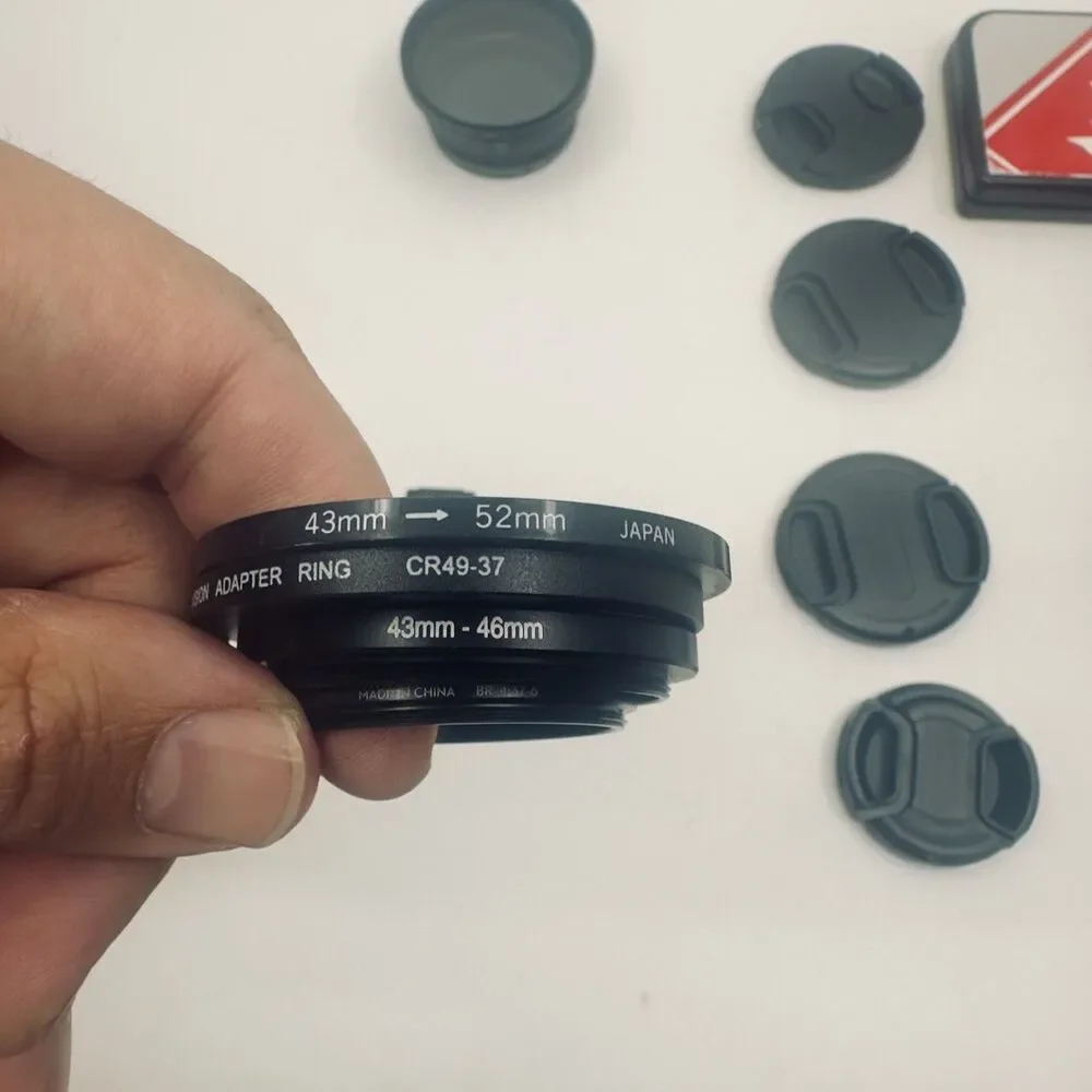 Camera Filter & Accessory Lot - Tiffen 43/46/52mm Filters, Step-Up Rings, Cap